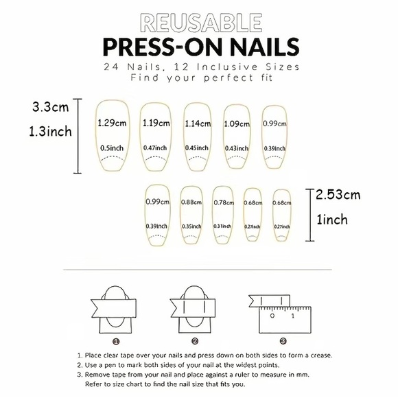 NWT 24 Piece Press-On Nails - Picture 3 of 12